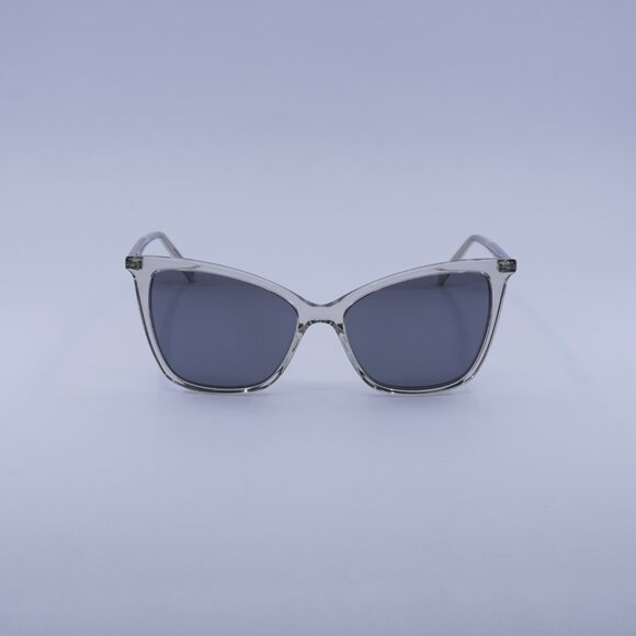 Saint Laurent SL384 003 Sunglasses Beige Cat Eye Frame, Silver Lenses - Picture 3 of 10